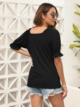 Load image into Gallery viewer, Ruched Short Sleeve Blouse
