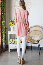 Load image into Gallery viewer, Heimish Full Size Waffle Knit V-Neck Babydoll Top