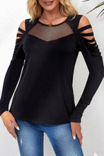 Load image into Gallery viewer, Cutout Round Neck Long Sleeve T-Shirt