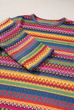 Load image into Gallery viewer, Contrast Round Neck Long Sleeve Top