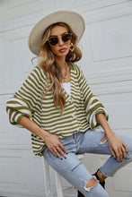 Load image into Gallery viewer, Striped Button Up Long Sleeve Cardigan