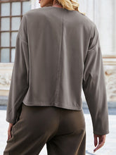 Load image into Gallery viewer, Open Front Dropped Shoulder Jacket