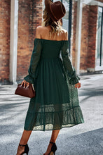 Load image into Gallery viewer, Swiss Dot Smocked Square Neck Dress