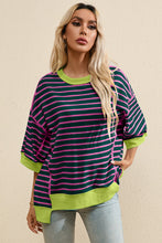 Load image into Gallery viewer, Striped Round Neck Half Sleeve T-Shirt