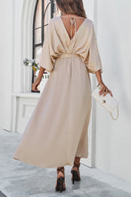 Load image into Gallery viewer, Slit Tied V-Neck Three-Quarter Sleeve Dress