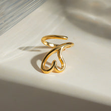 Load image into Gallery viewer, Stainless Steel Cutout Heart Bypass Ring