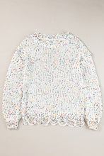 Load image into Gallery viewer, Confetti Round Neck Dropped Shoulder Sweater