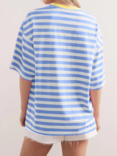 Load image into Gallery viewer, Striped Round Neck Half Sleeve T-Shirt