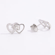 Load image into Gallery viewer, 925 Sterling Silver Zircon Heart Earrings
