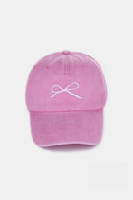 Load image into Gallery viewer, Zenana Bow Embroidered Washed Cotton Caps