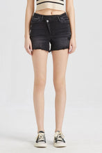 Load image into Gallery viewer, BAYEAS Stepped Waist Raw Hem Denim Shorts