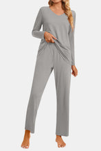 Load image into Gallery viewer, Long Sleeve Top and Pants Lounge Set