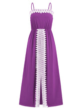 Load image into Gallery viewer, Slit Lace Detail Spaghetti Strap Dress