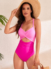Load image into Gallery viewer, Crisscross Cutout V-Neck One-Piece Swimwear