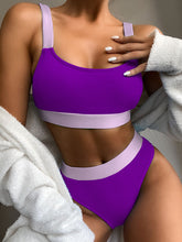 Load image into Gallery viewer, Contrast Scoop Neck Wide Strap Two-Piece Swim Set