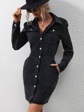 Load image into Gallery viewer, Button Down Denim Dress with Pockets