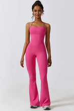 Load image into Gallery viewer, Halter Neck Flare Sport Jumpsuit
