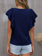 Load image into Gallery viewer, Round Neck Flounce Sleeve Blouse