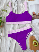 Load image into Gallery viewer, Contrast Scoop Neck Wide Strap Two-Piece Swim Set