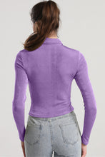 Load image into Gallery viewer, Ruched Button Up Long Sleeve T-Shirt