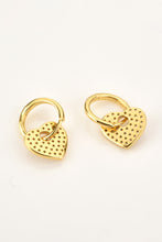 Load image into Gallery viewer, Zircon Heart Drop Huggie Earrings