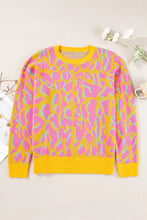 Load image into Gallery viewer, Contrast Round Neck Long Sleeve Sweater