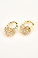 Load image into Gallery viewer, Zircon Heart Drop Huggie Earrings