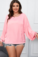 Load image into Gallery viewer, Plus Size Lantern Sleeve Dropped Shoulder Blouse