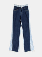 Load image into Gallery viewer, Contrast Button Fly Slit Frayed Hem Jeans