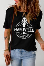 Load image into Gallery viewer, Western NASHVILLE MUSIC CITY Cuffed Graphic Tee Shirt