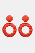 Load image into Gallery viewer, Round Shape Raffia Grass Dangle Earrings
