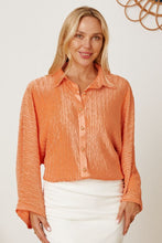 Load image into Gallery viewer, Textured Button Up Long Sleeve Shirt