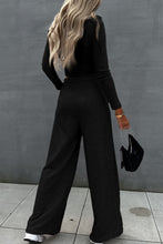 Load image into Gallery viewer, Round Neck Long Sleeve Top and Elastic Waist Pants Set