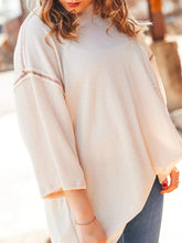 Load image into Gallery viewer, Mock Neck Dropped Shoulder T-Shirt