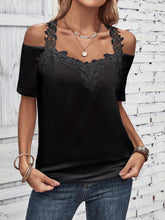 Load image into Gallery viewer, Full Size Lace Detail Short Sleeve T-Shirt