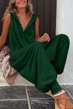 Load image into Gallery viewer, Full Size Half Button Sleeveless Jumpsuit