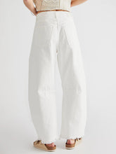 Load image into Gallery viewer, Raw Hem Wide Leg Jeans with Pockets