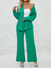 Load image into Gallery viewer, Textured Button Up Shirt and Pants Set