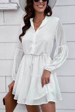 Load image into Gallery viewer, Buttoned Round Neck Mini Dress