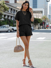 Load image into Gallery viewer, Raw Hem Round Neck Top and Shorts Set