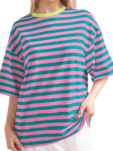 Load image into Gallery viewer, Striped Round Neck Half Sleeve T-Shirt