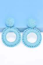 Load image into Gallery viewer, Round Shape Raffia Grass Dangle Earrings