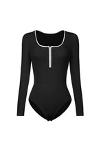 Load image into Gallery viewer, Contrast Trim Ribbed Long Sleeve Bodysuit
