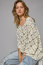 Load image into Gallery viewer, POL Round Neck Worn-Out Detail See Through Top