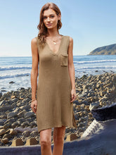 Load image into Gallery viewer, Pocketed Slit V-Neck Sleeveless Dress