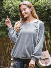 Load image into Gallery viewer, Round Neck Dropped Shoulder Top
