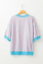 Load image into Gallery viewer, Striped Round Neck Half Sleeve T-Shirt