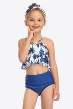 Load image into Gallery viewer, Botanical Print Crisscross Ruffled Two-Piece Swim Set