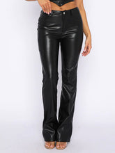 Load image into Gallery viewer, PU Leather High Waist Straight Pants