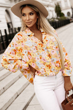 Load image into Gallery viewer, Floral Collared Neck Long Sleeve Shirt